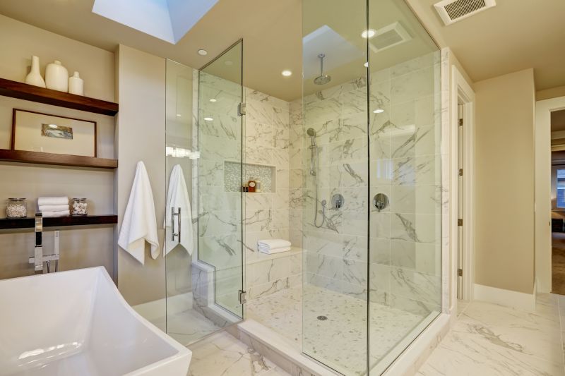 Shower with Clear Glass Panels